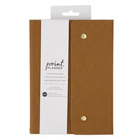 American Crafts - Point Planner Collection - Snap Leatherette Planner - Brown - Dot Grid Pages