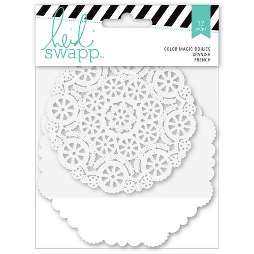 Heidi Swapp - Mixed Media Collection - Color Magic Banner Pieces - Die Cut Doilies