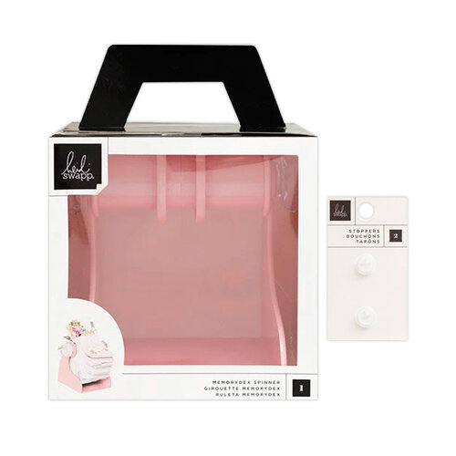 Heidi Swapp - Memorydex - Holder - Blush Rolodex Spinner and Clear Silicone Stoppers Bundle