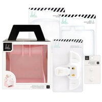 Heidi Swapp - Memorydex - Holder - Blush Rolodex Spinner - Hole Punch, Die Set and Clear Silicone Stoppers Bundle