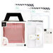 Heidi Swapp - Memorydex - Holder - Blush Rolodex Spinner - Hole Punch, Die Set and Clear Silicone Stoppers Bundle
