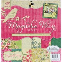 Die Cuts with a View - Magnolia Way Collection - Glitter and Gloss Paper Stack - 12 x 12