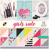 Die Cuts with a View - Girls Rule Collection - Foil Paper Stack - 12 x 12