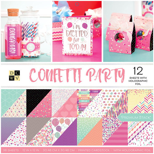 Die Cuts with a View - Confetti Party Collection - Foil Paper Stack - 12 x 12