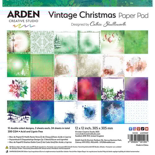 Arden Creative Studio - Vintage Christmas Collection - 12 x 12 Paper Pad
