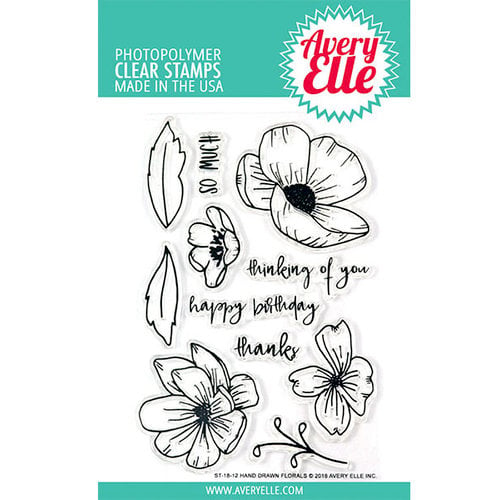 Avery Elle - Clear Acrylic Stamps - Handdrawn Florals