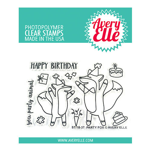 Avery Elle - Clear Photopolymer Stamps - Party Fox