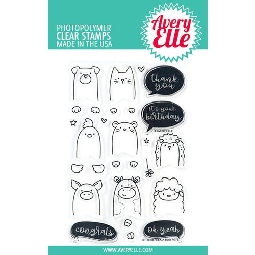 Avery Elle - Clear Photopolymer Stamps - Peek-A-Boo Pets