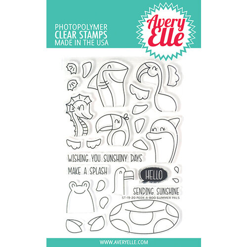 Avery Elle - Clear Photopolymer Stamps - Peek-A-Boo Summer Pals
