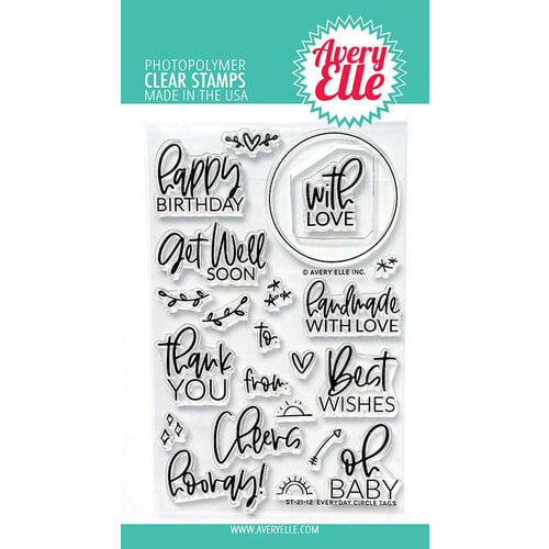 Avery Elle - Clear Photopolymer Stamps - Everyday Circle Tags