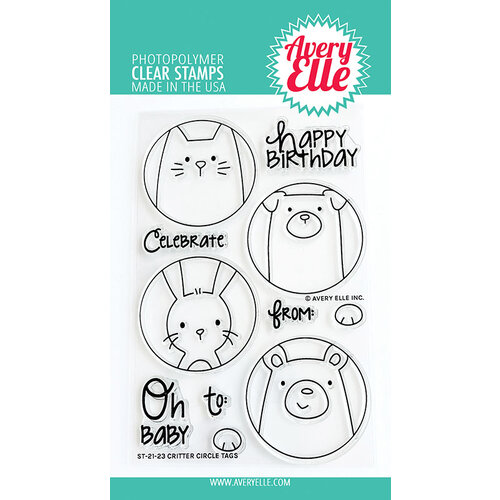 Avery Elle - Clear Photopolymer Stamps - Critter Circle Tags