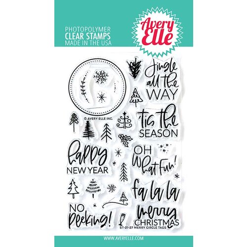 Avery Elle - Christmas - Clear Photopolymer Stamps - Merry Circle Tags