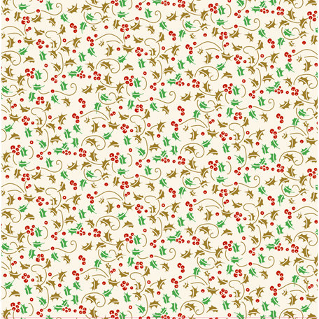 Anna Griffin - Twinkle Bright Collection - Christmas - 12 x 12 Glitter Paper - Holly