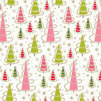 Anna Griffin - 12x12 Paper - Maime Collection - Christmas - Holiday - Swirl Trees