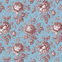 Anna Griffin - Flora Collection - 12 x 12 Paper - Flora Roses Blue, CLEARANCE