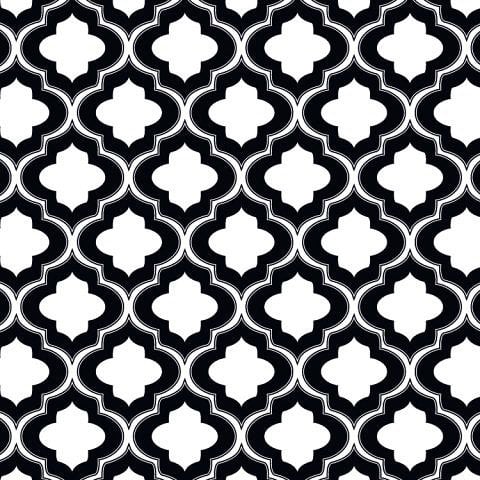 Anna Griffin - Darcey Collection - 12 x 12 Flocked Paper - Black Quarterfoil, CLEARANCE