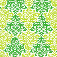 Anna Griffin - Darcey Collection - 12 x 12 Flocked Paper - Green Damask, BRAND NEW
