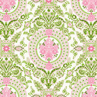 Anna Griffin - Isabelle Collection - 12 x 12 Paper - Pink and Green Medal