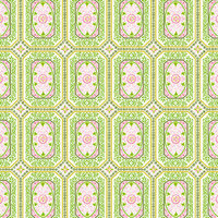 Anna Griffin - Isabelle Collection - 12 x 12 Glittered Paper - Pink and Green Tiles, CLEARANCE