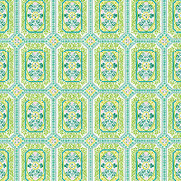 Anna Griffin - Isabelle Collection - 12 x 12 Glittered Paper - Blue and Green Tiles, CLEARANCE