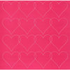 Anna Griffin - Valentina Collection - 12 x 12 Stitched Cardstock Sheet - Pink Hearts, CLEARANCE