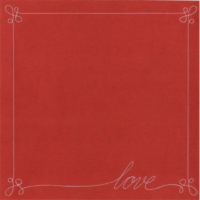 Anna Griffin - Valentina Collection - 12 x 12 Stitched Cardstock Sheet - Love