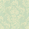 Anna Griffin - Cecile Collection - 12 x 12 Flocked Paper - Green Striae, CLEARANCE