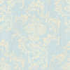 Anna Griffin - Cecile Collection - 12 x 12 Flocked Paper - Blue Striae, CLEARANCE