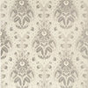Anna Griffin - Cecile Christmas Collection - 12 x 12 Glittered Paper - Silver Damask