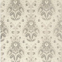 Anna Griffin - Cecile Christmas Collection - 12 x 12 Glittered Paper - Silver Damask