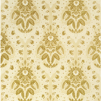 Anna Griffin - Cecile Christmas Collection - 12 x 12 Glittered Paper - Gold Damask