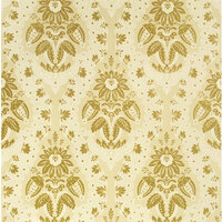 Anna Griffin - Cecile Christmas Collection - 12 x 12 Glittered Paper - Gold Damask