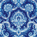 Anna Griffin - Willow Collection - 12 x 12 Flocked Paper - Blue Damask