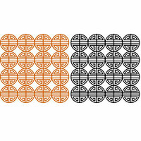 Anna Griffin - 12 x 12 Designer Die Cut Paper Pack - Circles - Black and Orange