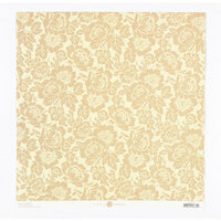 Anna Griffin - Fleur Rouge Collection - 12 x 12 Embossed Paper - Beige Floral
