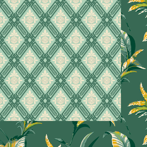 Anna Griffin - Palmer Collection - 12 x 12 Double Sided Paper - Pineapple Harlequin - Turquoise