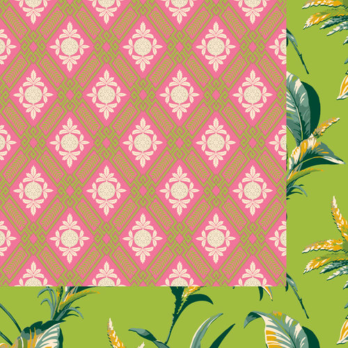 Anna Griffin - Palmer Collection - 12 x 12 Double Sided Paper - Pineapple Harlequin - Pink