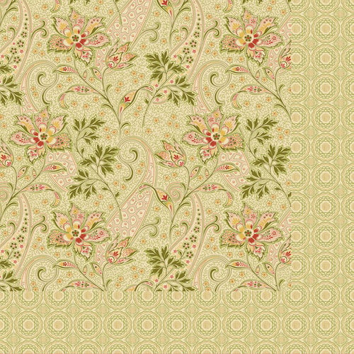 Anna Griffin - Haven Collection - 12 x 12 Double Sided Paper - Paisley - Olive