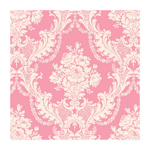 Anna Griffin - 12 x 12 ivory Flocked Paper - Damask