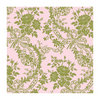 Anna Griffin - 12 x 12 Green Flocked Paper - Floral - Pink