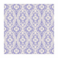Anna Griffin - 12 x 12 Ivory Flocked Paper - Lavender