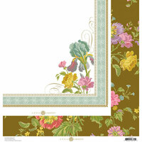 Anna Griffin - Olivia Collection - 12 x 12 Double Sided Paper - Iris Floral Brown