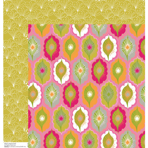 Anna Griffin - Blomma Collection - 12 x 12 Double Sided Paper - Keiko Pink