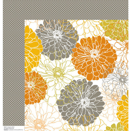 Anna Griffin - Blomma Collection - 12 x 12 Double Sided Paper - Elioso White