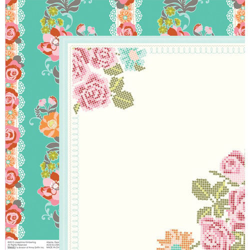 Anna Griffin - Hope Chest Collection - 12 x 12 Double Sided Paper - Fancy That Turquoise