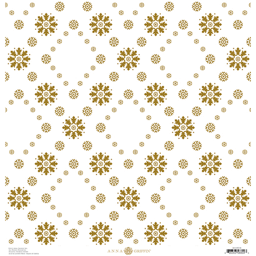 Anna Griffin - Yuletide Greetings Collection - Christmas - 12 x 12 Paper - Gold Snowflakes