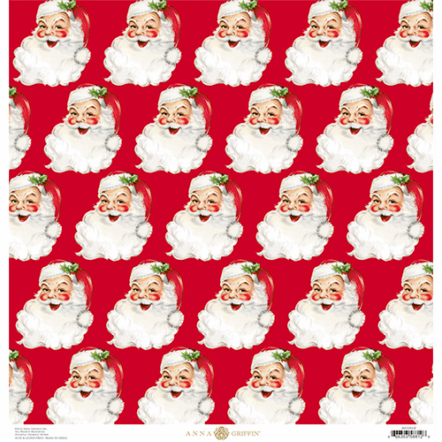Anna Griffin - Christmas Kitsch Collection - 12 x 12 Paper - Santa