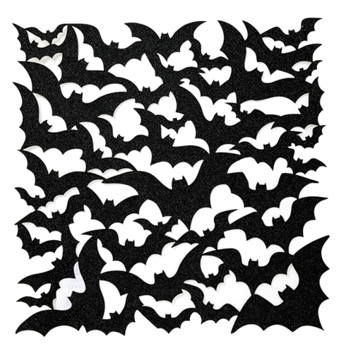 Anna Griffin - Spooktacular Collection - 12 x 12 Die Cut Paper - Glitter Bats