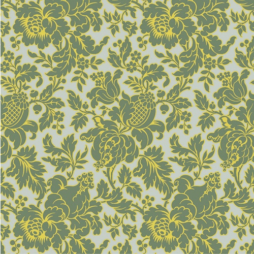 Anna Griffin - Grace Collection - 12 x 12 Paper - Green Damask