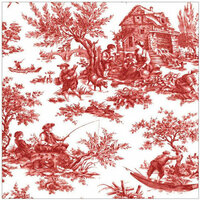 Anna Griffin - Jolie Collection - 12 x 12 Paper - Pastoral Red